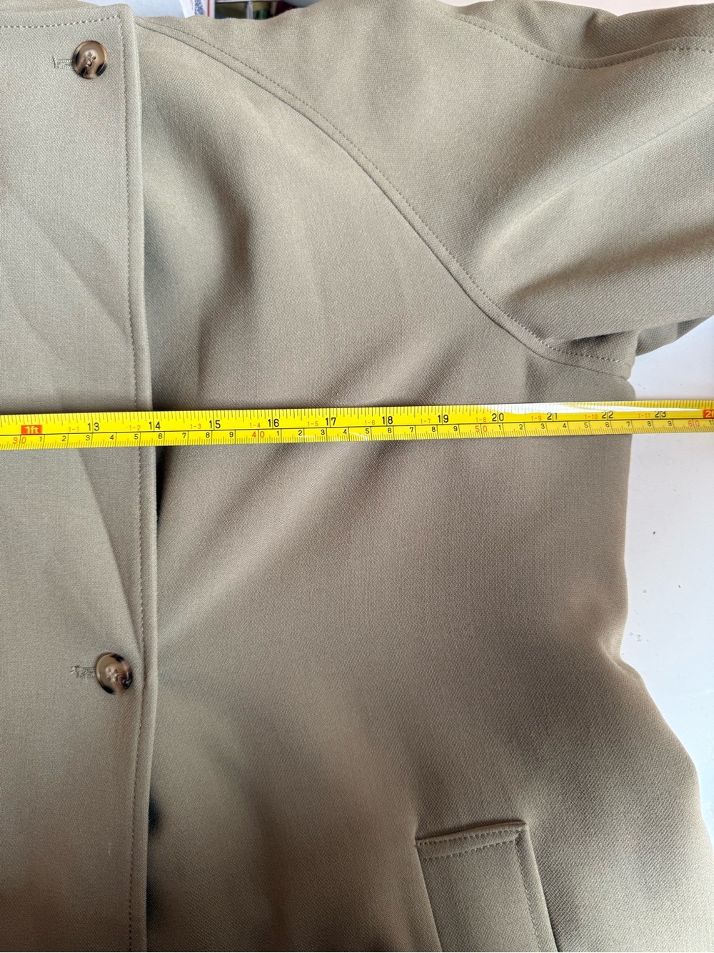 Oak + Fort Oversized Trench Coat Olive Double Breasted Size XS - Picture 11 of 13